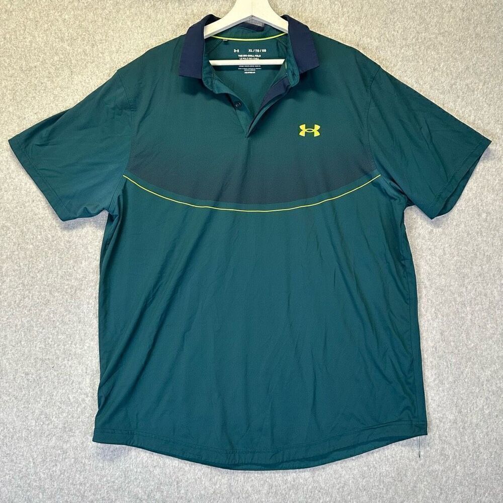 Under Armour Men’s Size XL The ISO Chill Polo Loose HeatGear Short Sleeve Blue